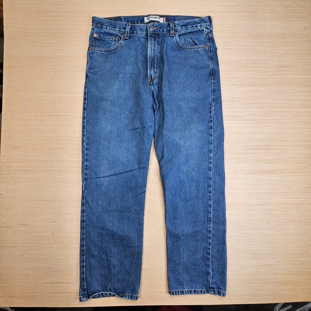 Y2K‎ Levi's 505 Regular Fit Jeans Mens 36x30 Blue Straight Leg Denim Pants 07